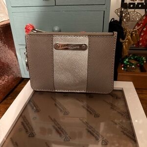 Michael Kors Metallic Gray Card Holder